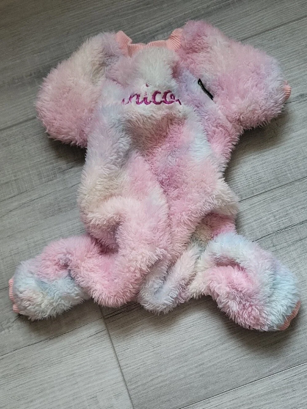Pink Plush Unicorn Dog One-Piece